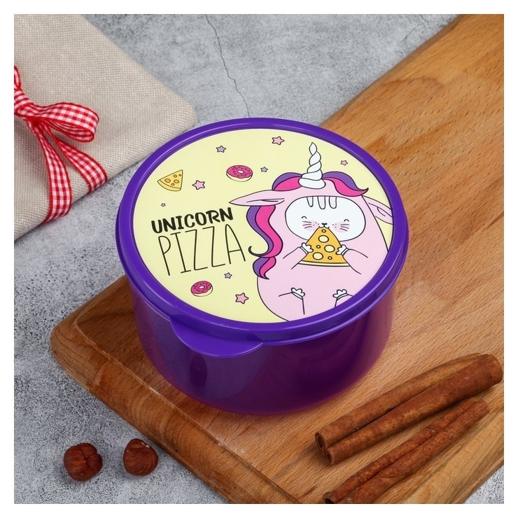 

Ланч-бокс «Unicorn Pizza», 500 мл, Фиолетовый