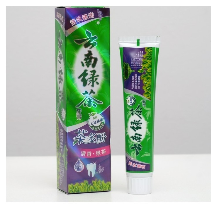 Зубная паста Китайская традиционная на травах с зеленым чаем, освежающая 100 гр