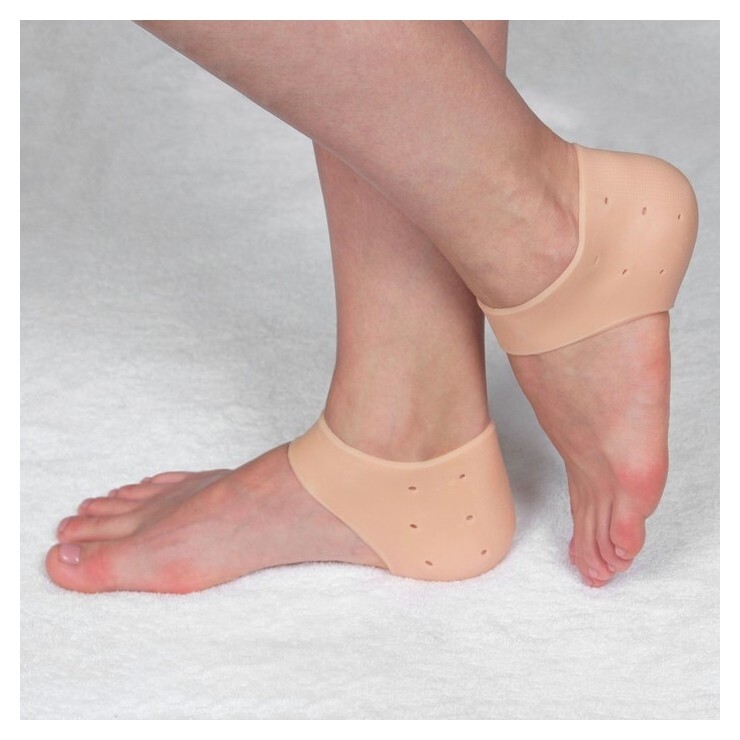 Напяточники защитные увлажняющие, на манжете, дышащие, силиконовые, пара, цвет бежевый  