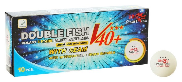 Мячи для настольного тенниса Double Fish, 3 звезды, 10 шт., диаметр 40+