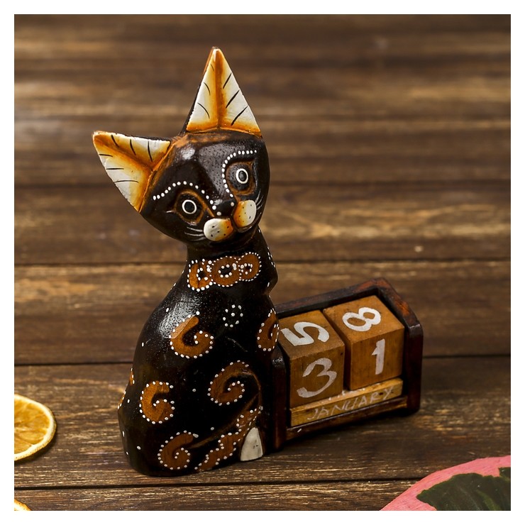 

Календарь настольный дерево "Котёнок иман" 20х17х5 см