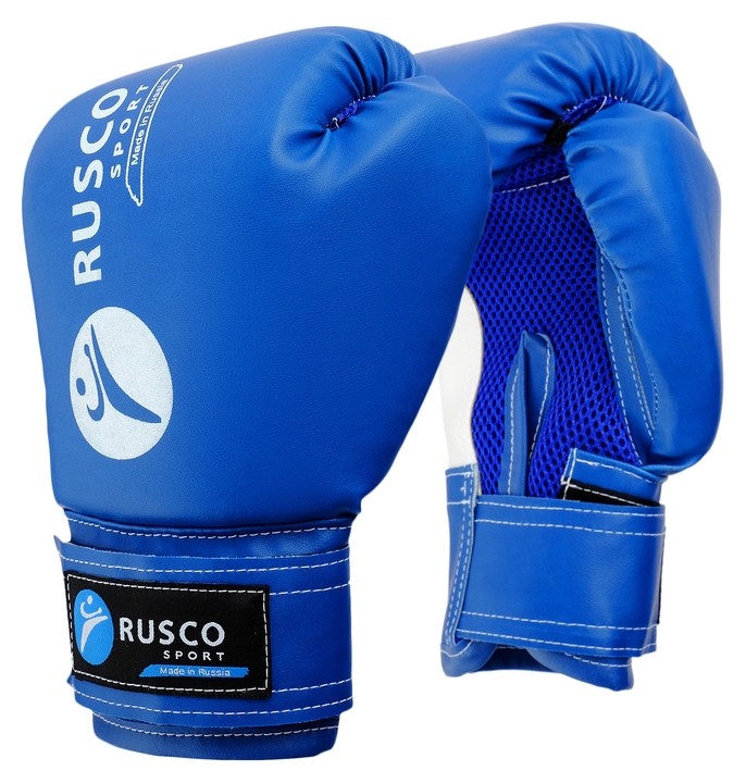 Перчатки боксерские Rusco Sport кож.зам. 8 Oz синие