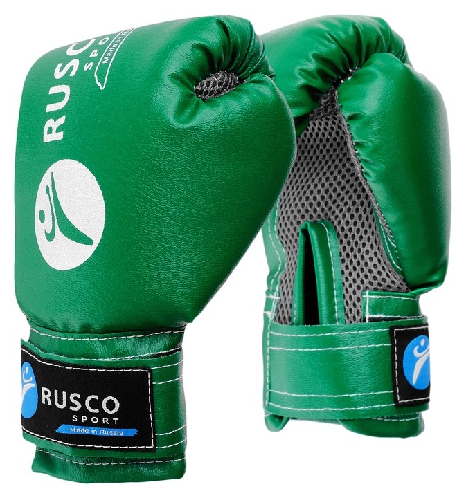 

Перчатки боксерские Rusco Sport детские кож.зам. 6 Oz зеленые, Зелёный