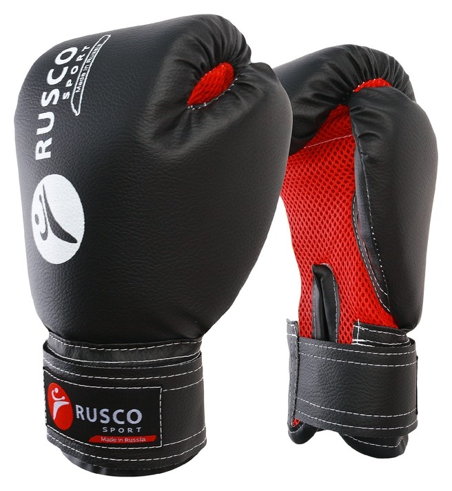 

Перчатки боксерские Rusco Sport кож.зам. 8 Oz черные, Чёрный