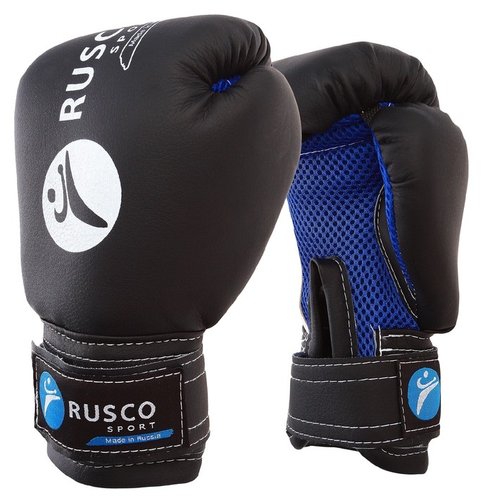 

Перчатки боксерские Rusco Sport детские кож.зам. 6 Oz черные, Чёрный
