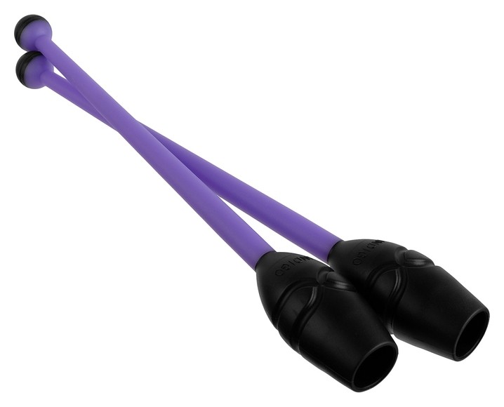 Булавы вставляющиеся для гимнастики (Пластик, каучук) 36 см, цвет фиолетовый/чёрный