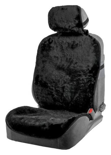 Накидка на сиденье, натуральная шерсть, 145 х 55 см, черная
