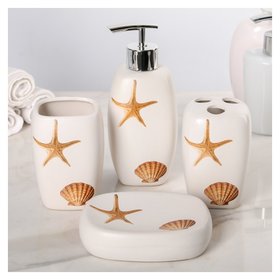 Набор аксессуаров для ванной комнаты Море, 4 предмета, керамика 