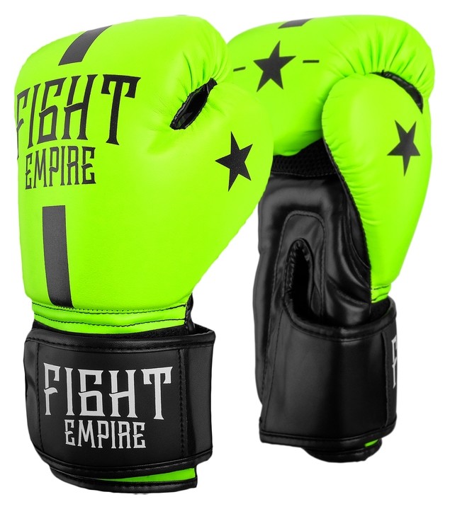 Перчатки боксёрские детские Fight Empire, 8 унций, цвет салатовый