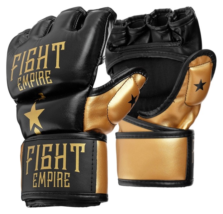 Перчатки для ММА тренировочные Fight Empire с золотыми вставками, размер M