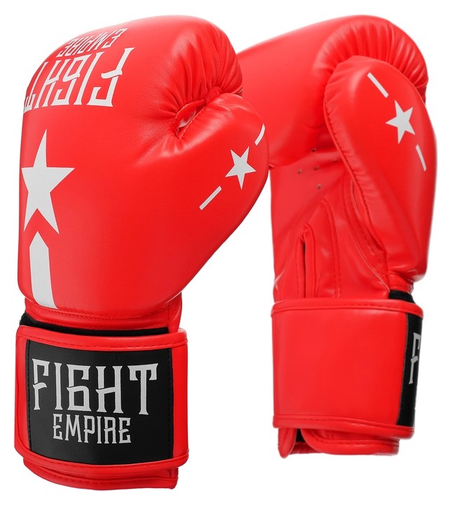 Перчатки боксёрские детские Fight Empire, 6 унций, цвет красный