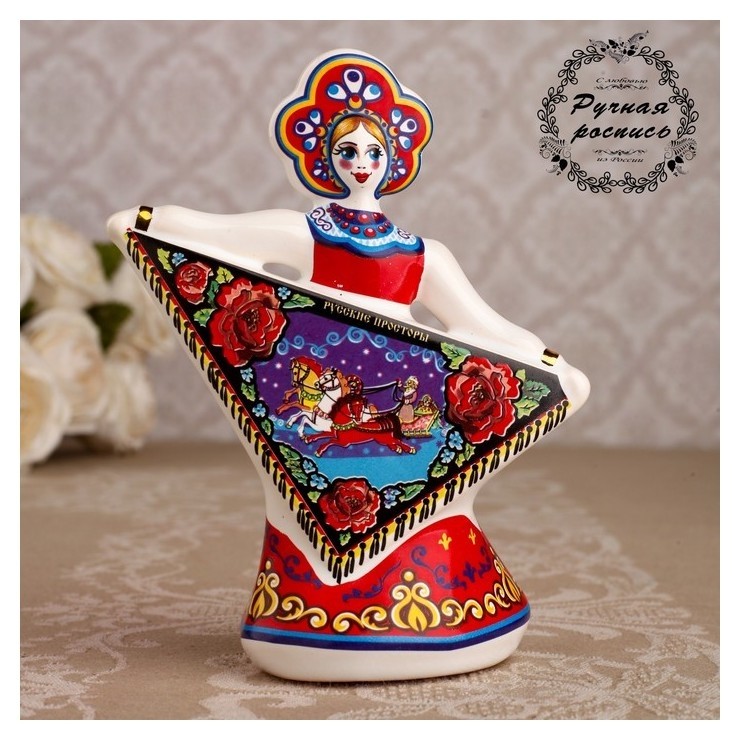 

Сувенир кукла "С платком", 12 см, керамика, Разноцветный