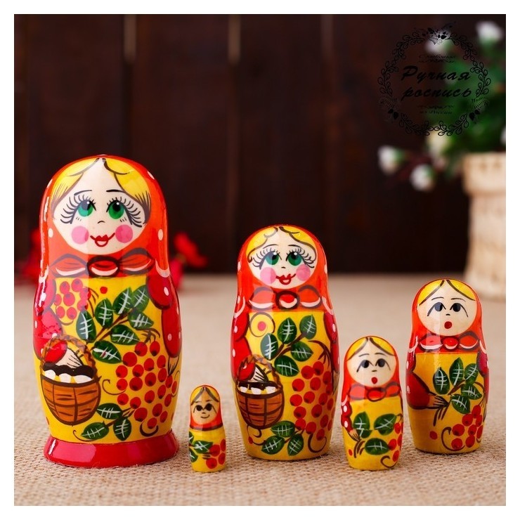 

Матрёшка «Катерина», рябина, 5 кукольная, 10 см