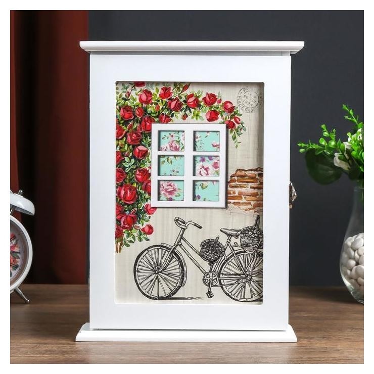 

Ключница 6 крючков Велосипед в саду 30х21,8х6 см