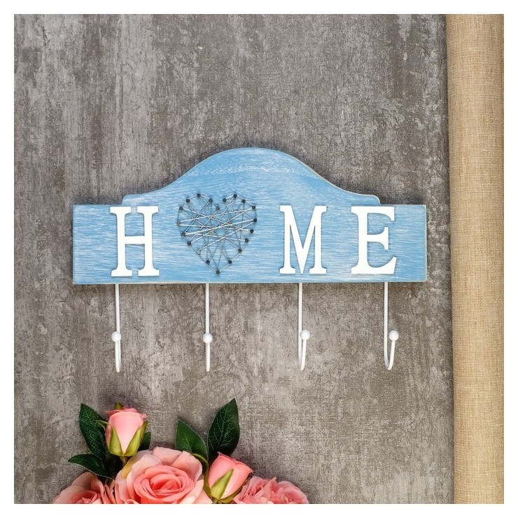 

Крючки декоративные "Сердечко Home" 21х5х34 см, Голубой