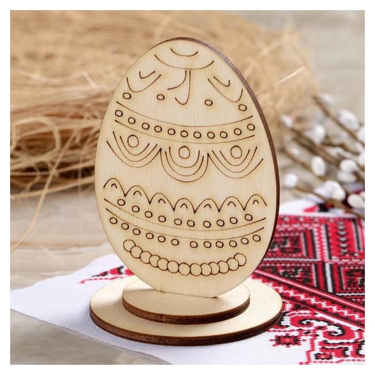 

Яйцо деревянное пасхальное сувенирное "Старая русь", 9×6 см