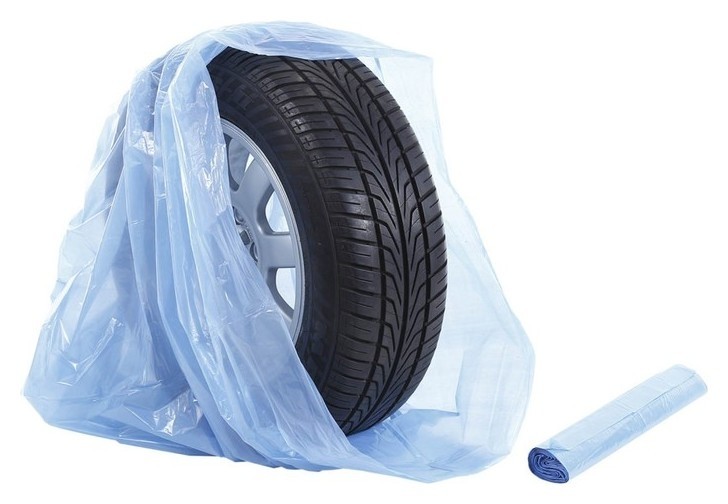 Пакеты для хранения колес, 100х115 см, R12-19. синие, набор 4 шт