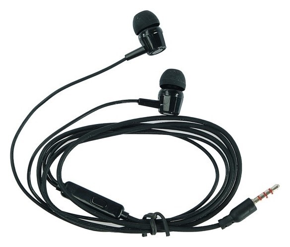 Наушники Krutoff Hf-j69, вакуумные, микрофон, 106 дБ, 16 Ом, 3.5 мм, 1 м, черные