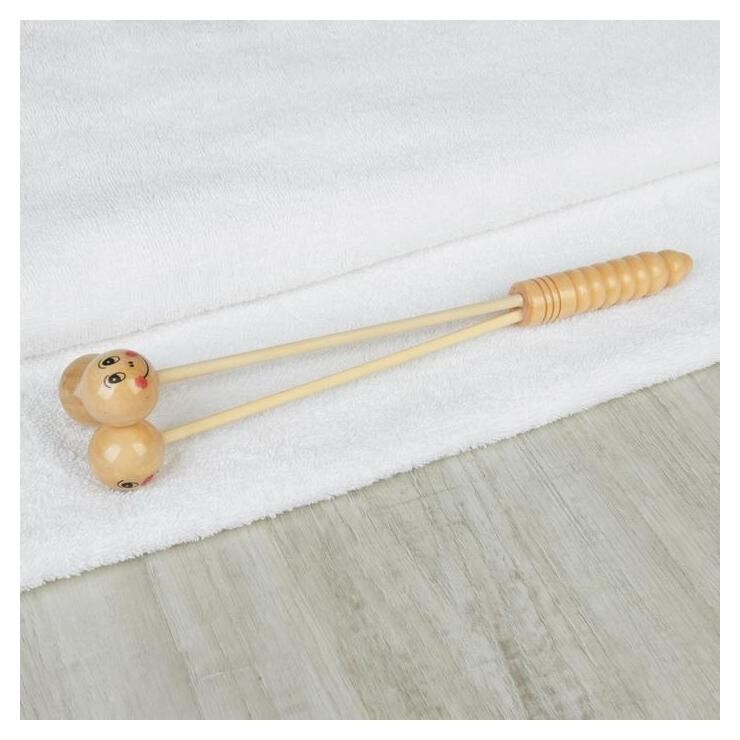 Массажёр антицеллюлитный, 3 шара, деревянный  