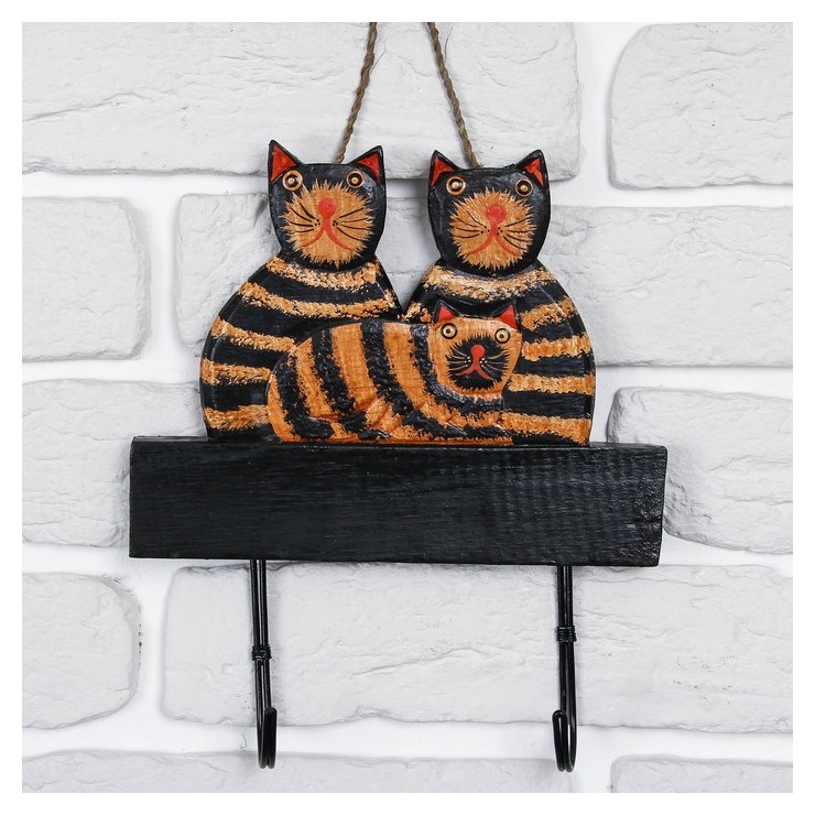 

Декоративные крючки "Пушистая семья" 19х4х22, Разноцветный