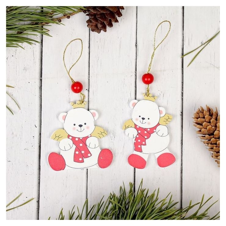 

Подвеска новогодняя "Милый медвежонок", Белый