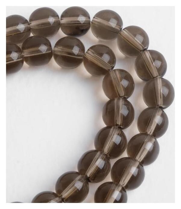 Бусины на нити шар №8 "Стекло" (40бусин), цвет коричнево-серый  