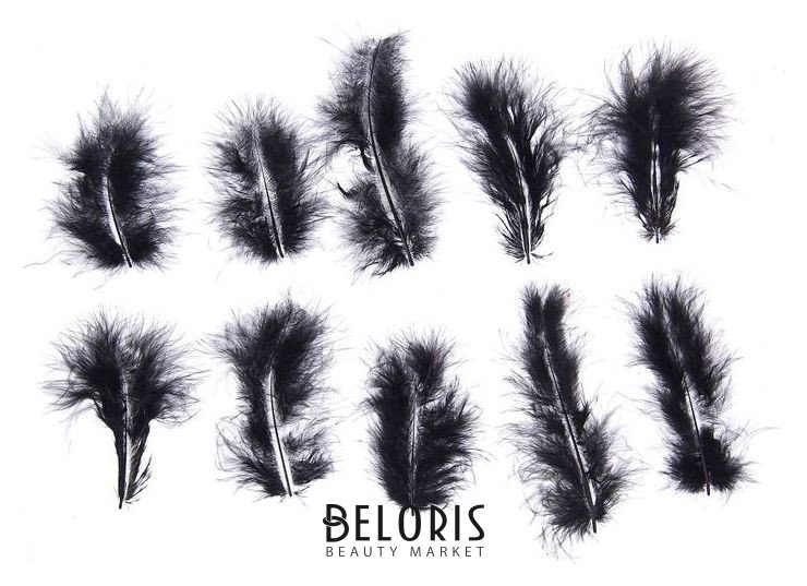 Набор перьев для декора 10 шт., размер 1 шт: 10 × 2 см, цвет чёрный NNB