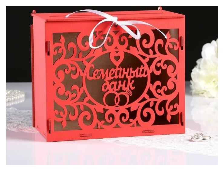

Семейный банк с вензелями, 24х14х20 см, красный