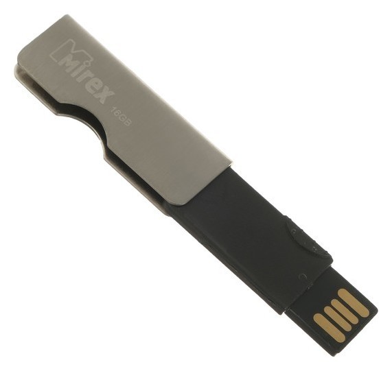 

Флешка Mirex Turning Knife, 16 ГБ, чт до 22 мб/с, зап до 7 мб/с, цвет серебристый