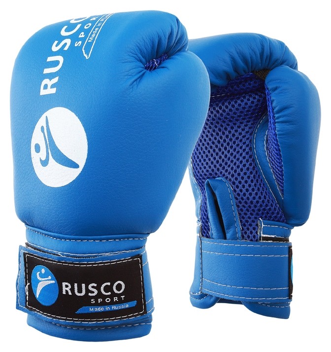 

Перчатки боксерские Rusco Sport детские кож.зам. 4 Oz синие, Синий