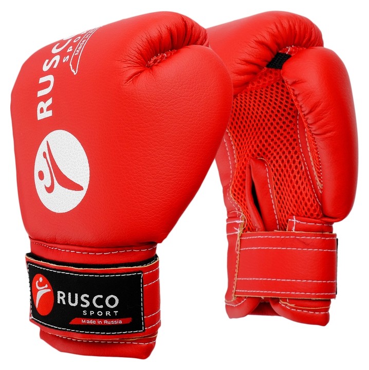 Перчатки боксерские Rusco Sport детские кож.зам. 4 Oz цвет красный
