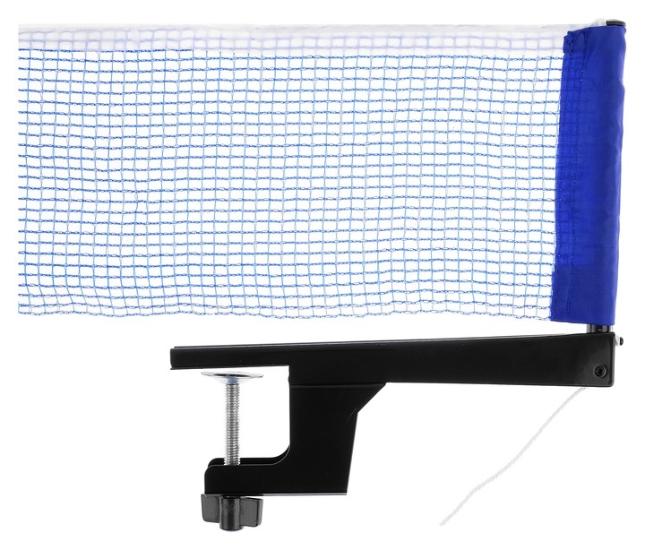 Сетка для настольного тенниса, с крепежом, 181 х 14 см, нить 1 мм, цвет синий