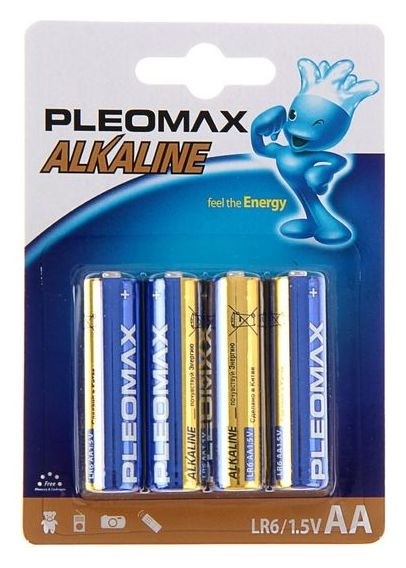 

Батарейка алкалиновая Pleomax, AA, Lr6-4bl, 1.5в, блистер,  шт