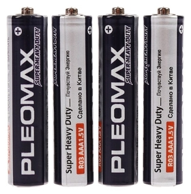 Батарейка солевая Pleomax Super Heavy Duty, Aaa, R03-4s, 1.5в, спайка, 4 шт. Pleomax