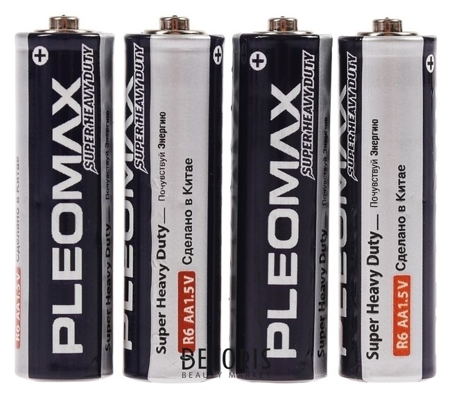 Батарейка солевая Pleomax Super Heavy Duty, AA, R6-4s, 1.5в, спайка, 4 шт. Pleomax