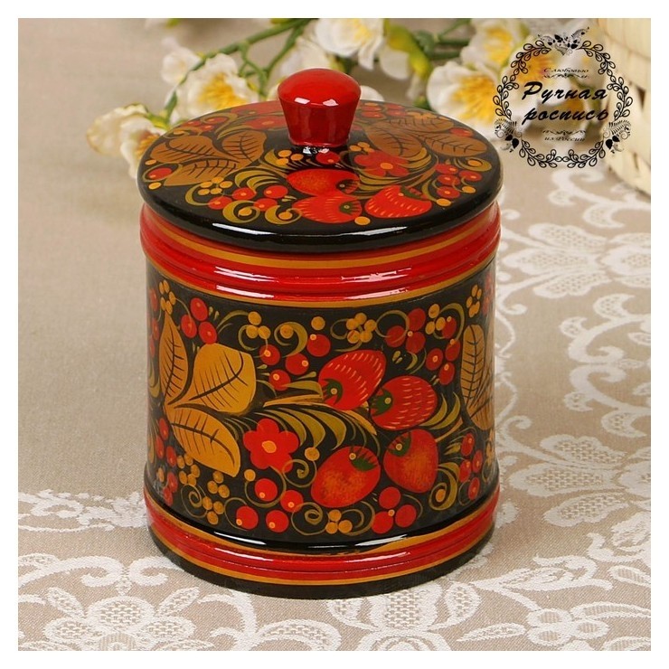 

Поставок, D=10, H=18, хохлома, Чёрный