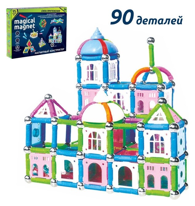 Конструктор магнитный «Сказочный замок», 90 деталей  Unicon