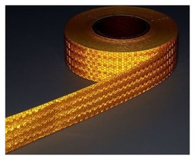 Светоотражающая лента, самоклеящаяся, желтая, 5 см х 45 м 