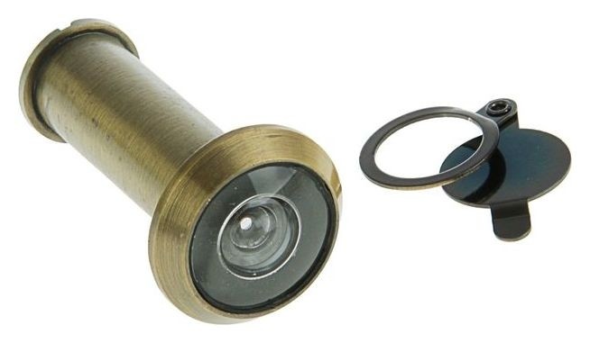 Глазок дверной, тип 2, L= 50-75 мм, D=16 мм, со шторкой, цвет бронза