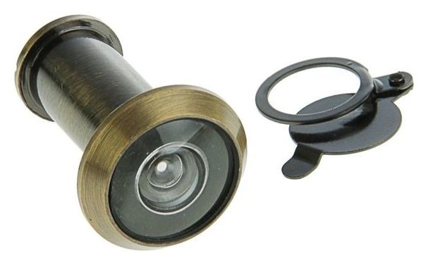 Глазок дверной, тип 2, L= 35-60 мм, D=16 мм, со шторкой, цвет бронза