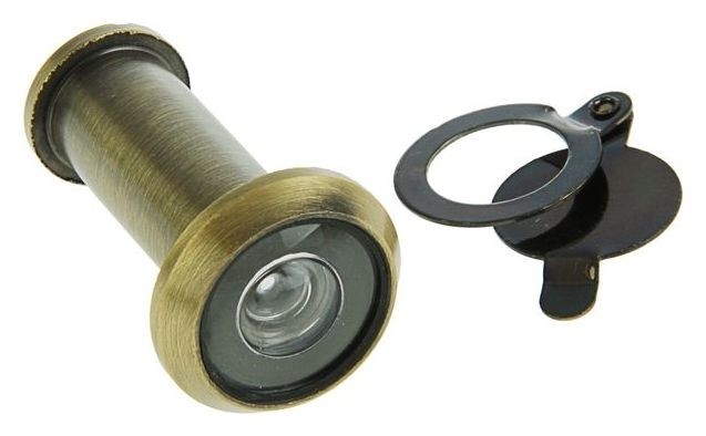 Глазок дверной, тип 1, L= 35-60 мм, D=14 мм, со шторкой, цвет бронза