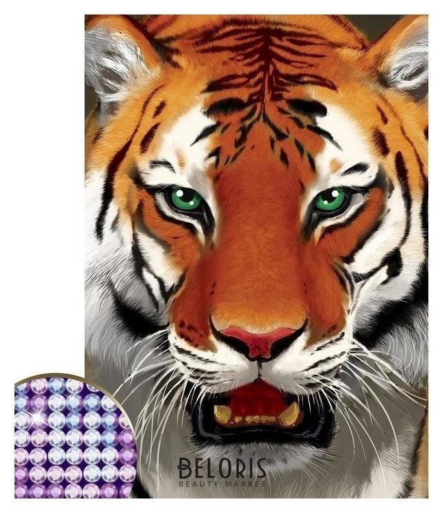 Алмазная вышивка с полным заполнением «Тигр», 15 х 21 см. набор для творчества Школа талантов