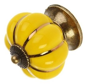 Ручка кнопка керамическая Ceramics 001, жёлтая 