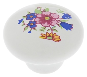 Ручка кнопка Ceramics 017, керамическая, белая 