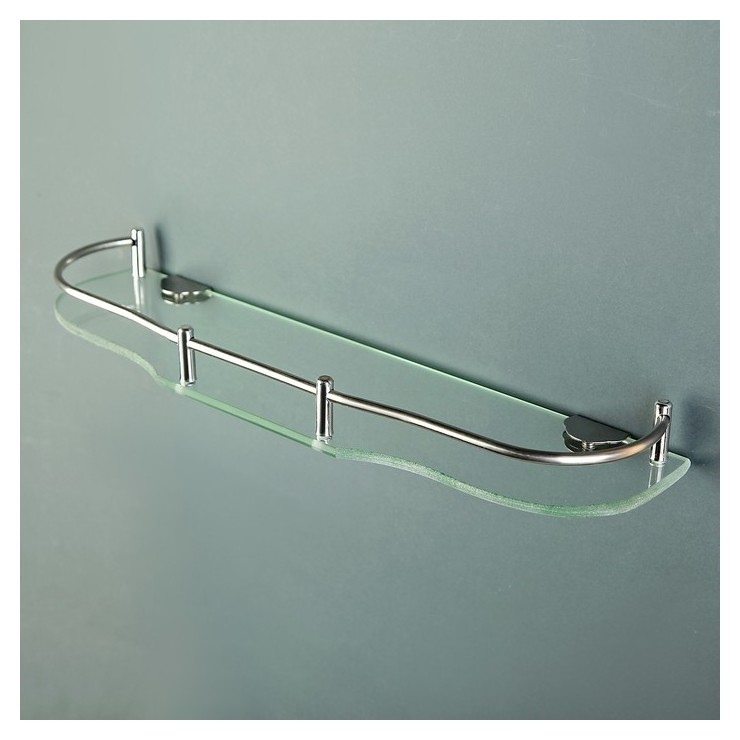 Полка для ванной комнаты, 40×11×4 см, металл, стекло