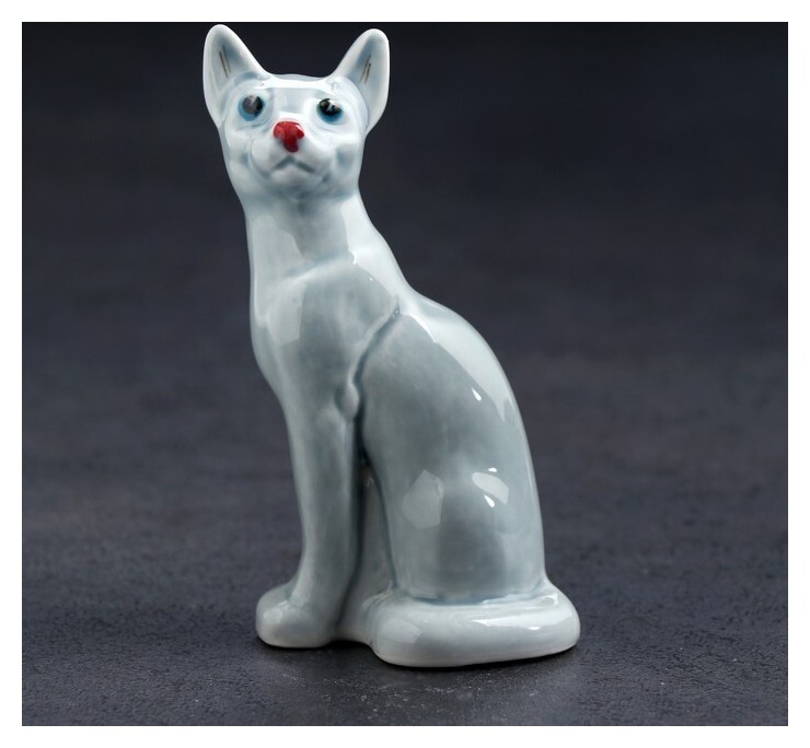 Статуэтка фарфоровая Кошка тайка,10 см Весёлый фарфор (Чайник)