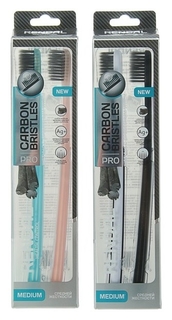 Зубная щётка Rendall средней жёсткости с углем Carbon Bristles, 2 шт. 