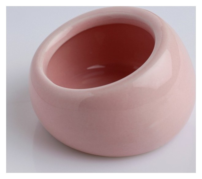 Миска керамическая для грызунов со скошенным краем, 30 мл, 5,7 х 5,7 х 3,5 см, розовая