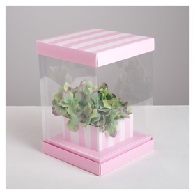 Коробка для цветов с вазой и PVC окнами складная With Love, 16 х 23 х 16 см Дарите счастье