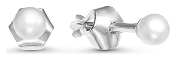 

Пусеты посеребрение "Жемчуг" мини, Белый